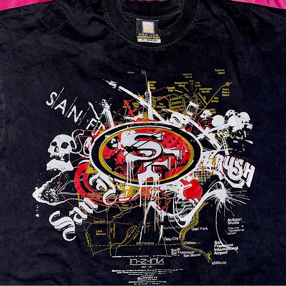 Pro USA San Fransisco 49ers In2Ink Graffiti skull graphic XL